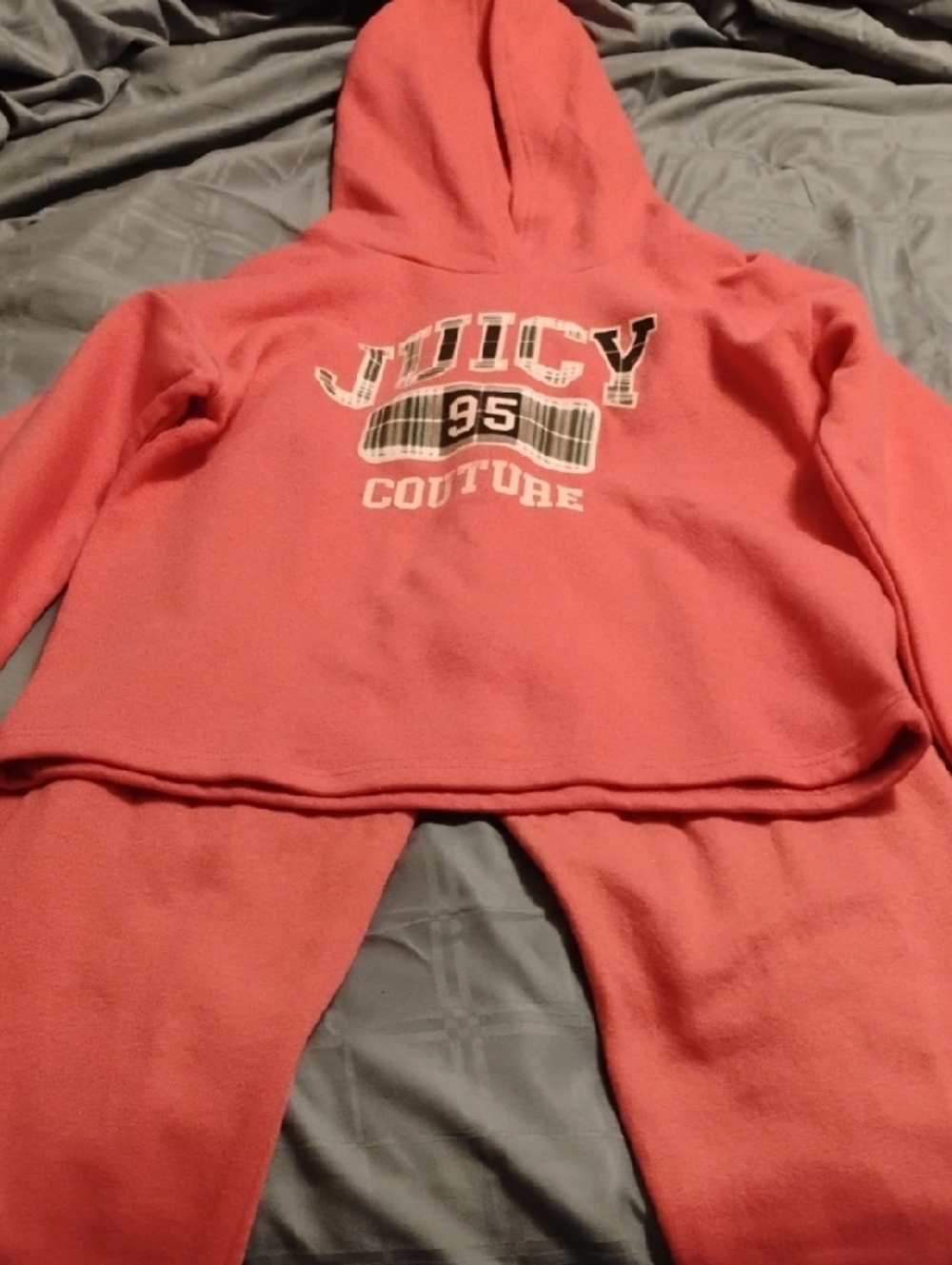 Juicy Couture Coral Hoodie Pullover with Front Logo